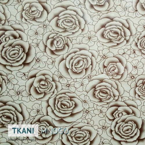 Фото ткани 953-1 - белый цветы. Производитель Китай. Замша крупным планом.